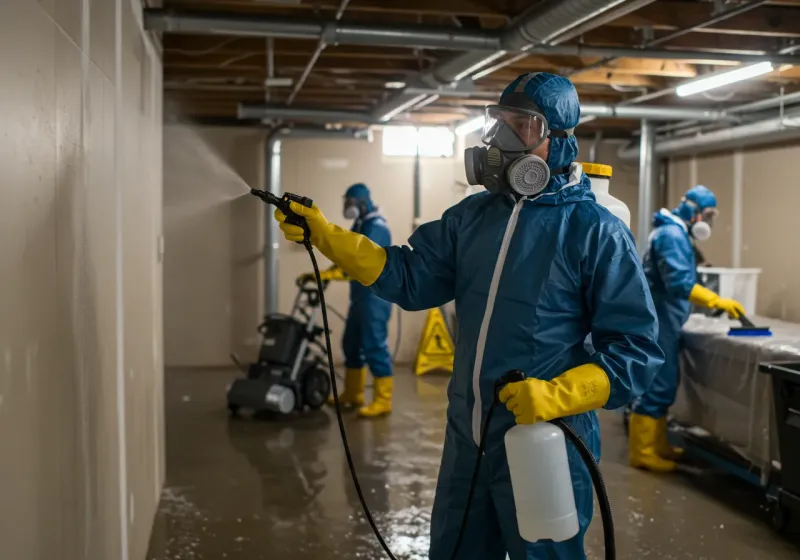 Basement Sanitization and Antimicrobial Treatment process in Prattville, AL